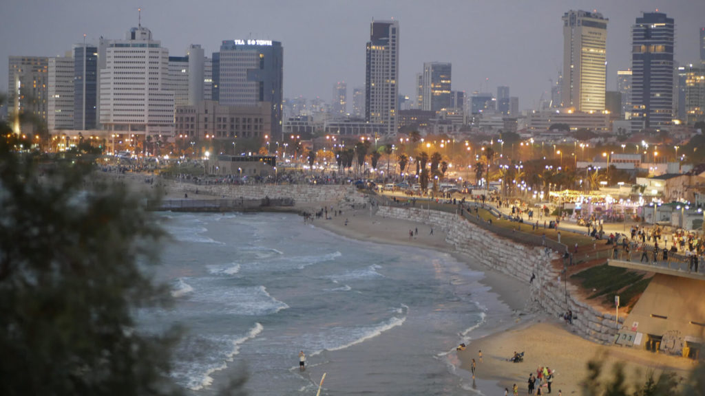 Jaffa Strand bei Nacht. Israel.