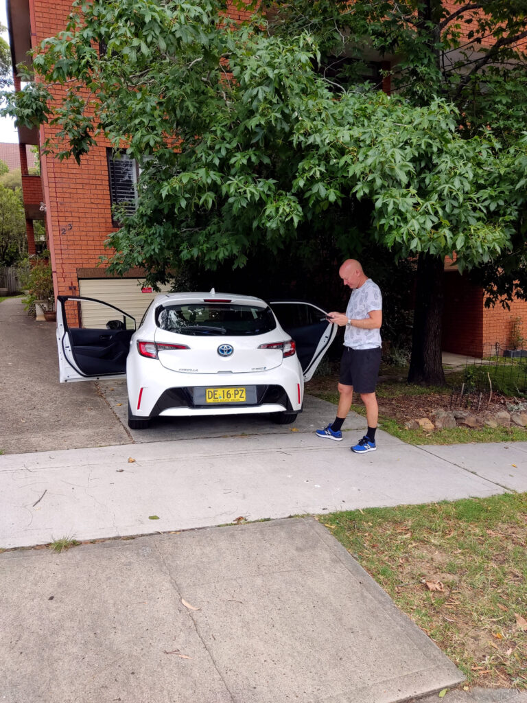 Abfahrt mit Toyota Corolla, Randwick Sydney