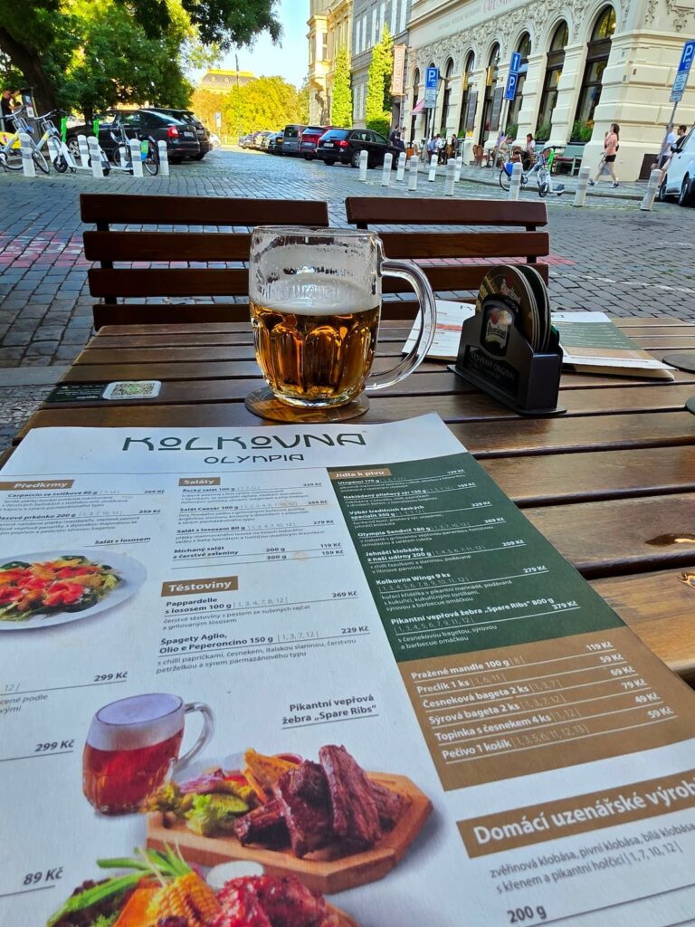 Speisekarte von Kolkovna Olympia Prag