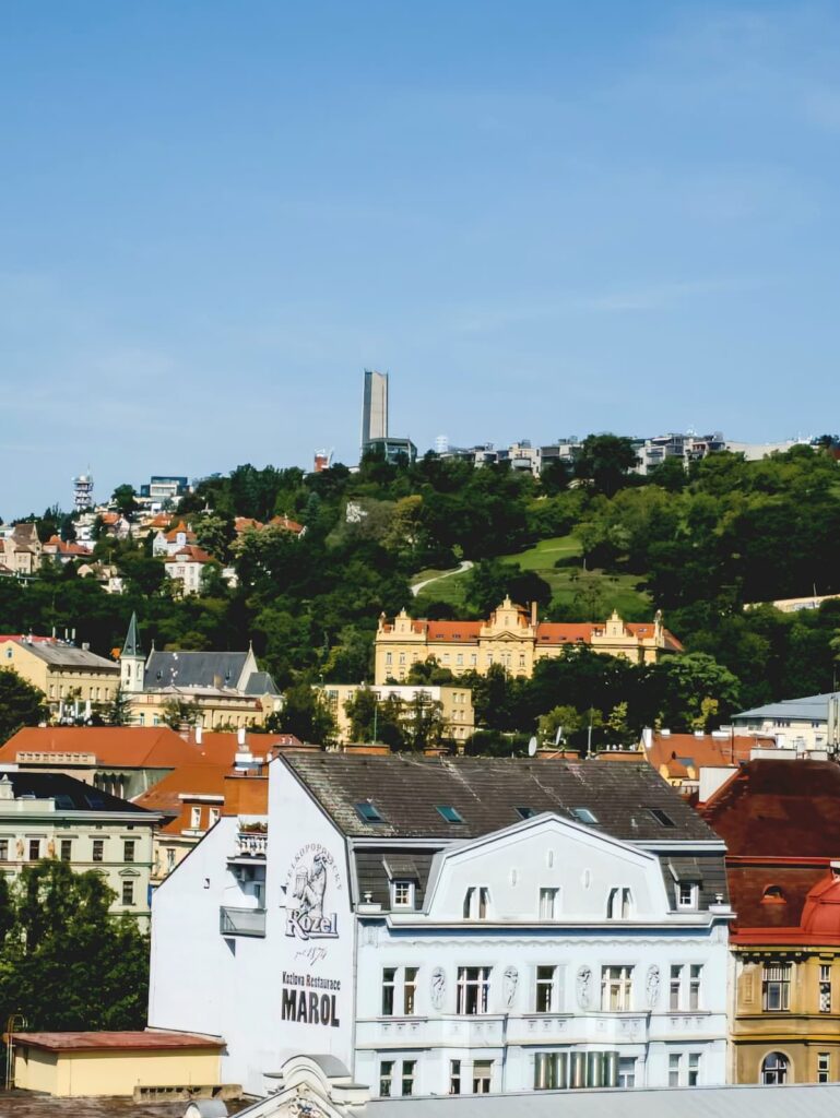 Blick auf die Gärten von Kinsky Prag