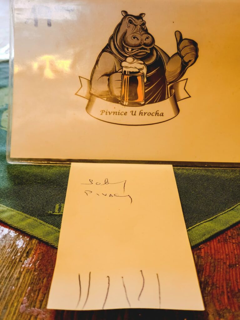Bierstrichliste bei U Hrocha in Prag