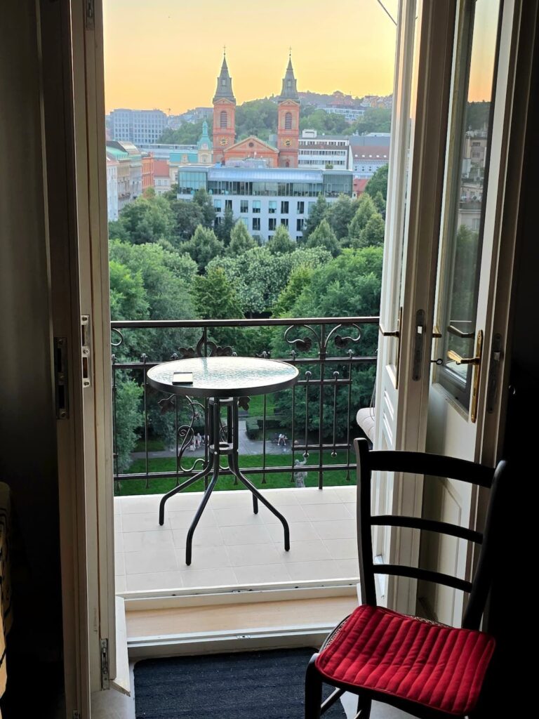 Blick auf Stadtteil Smichov in Prag