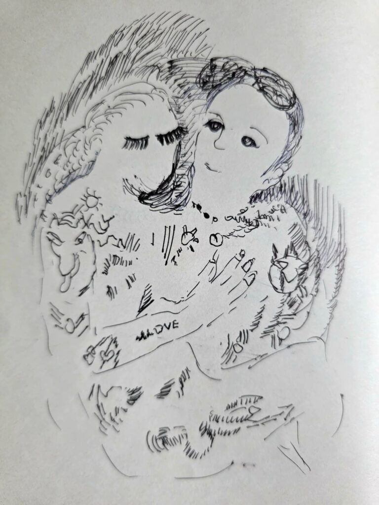 Tattoo und Wimper Liebe, Skizze von Eva Vones, Türkei.