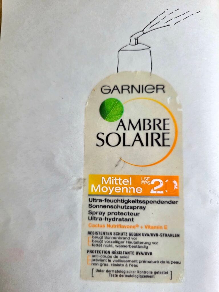 Ambre Solaire Collage, Skizze von Eva Vones, Türkei.